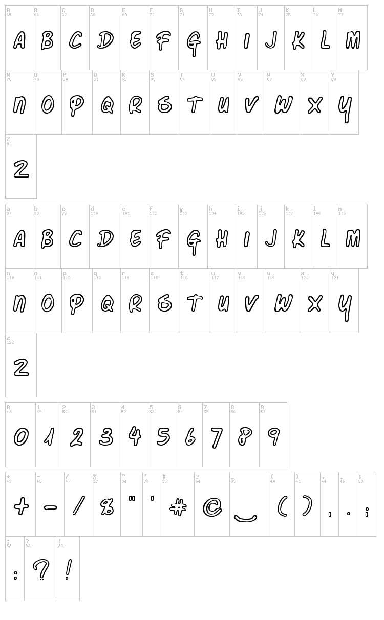 Corner Shop Chic font map
