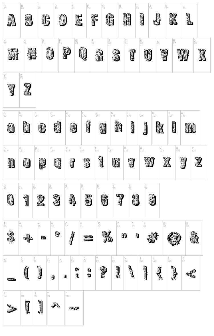 Corporate Suit font map