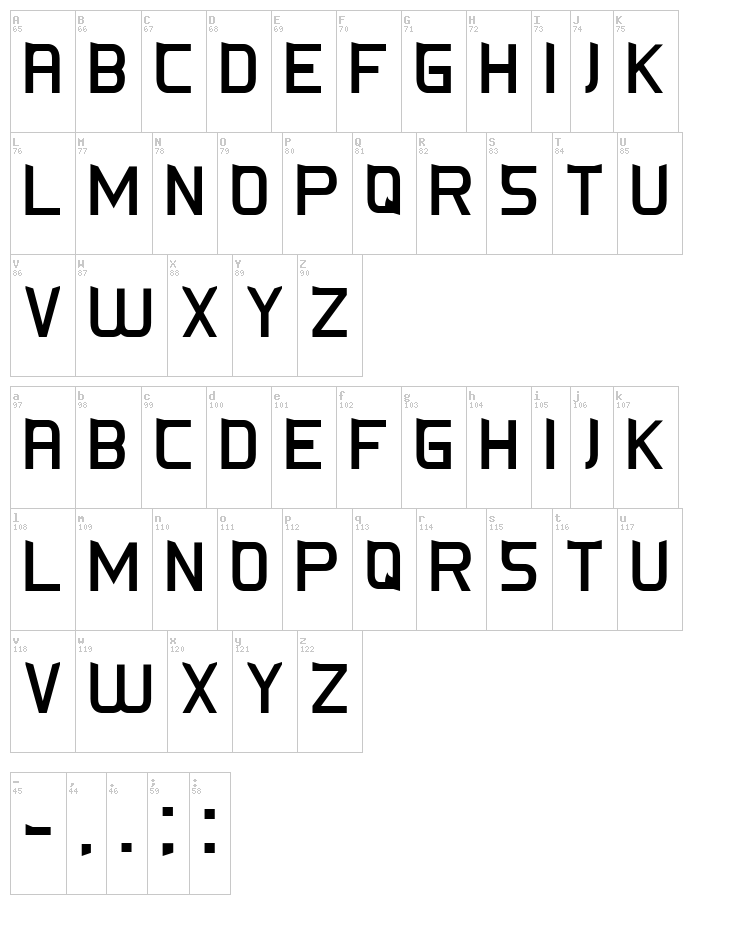 CS-Fox font map
