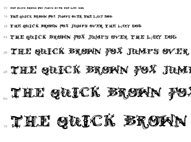 D Old Modern font waterfall