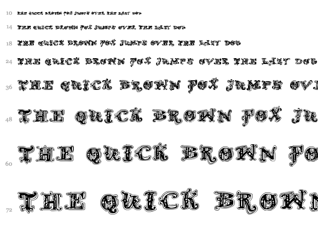 D Old Modern font waterfall