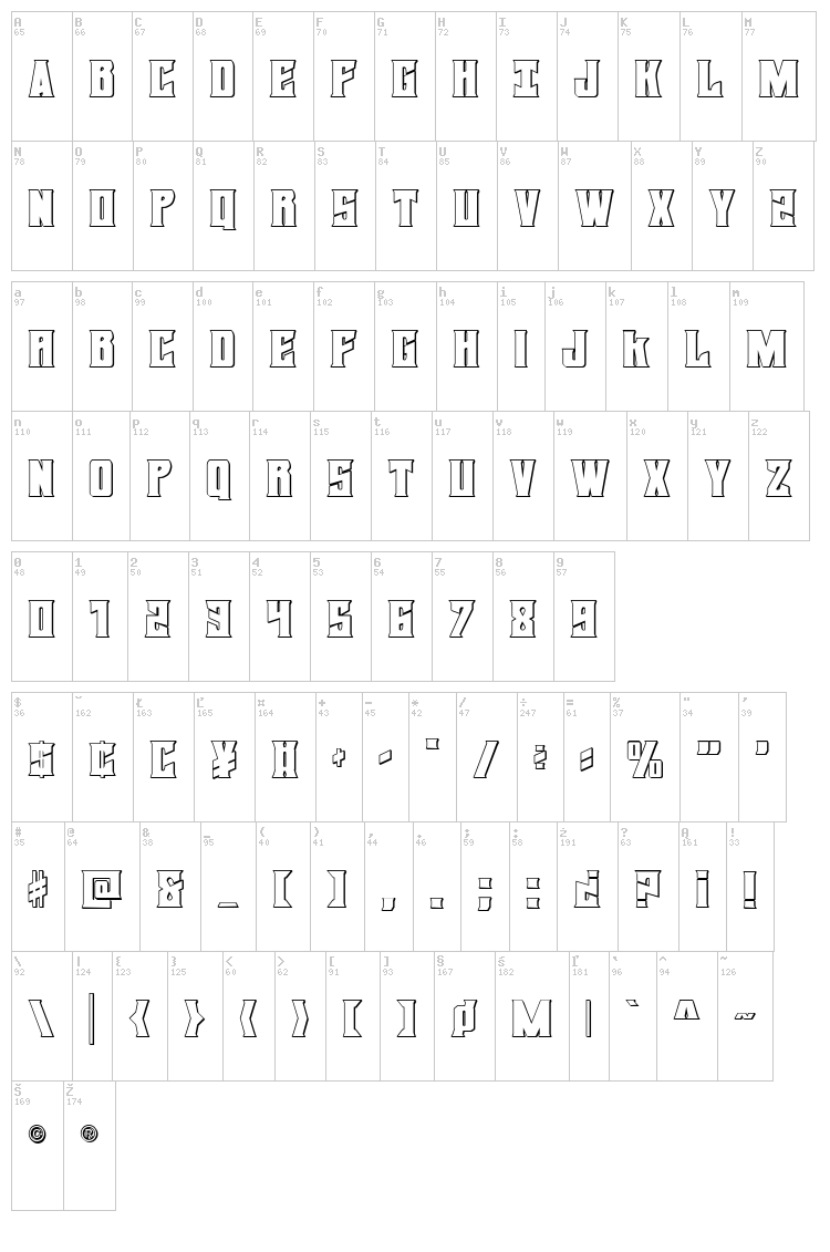 Daemonicus font map