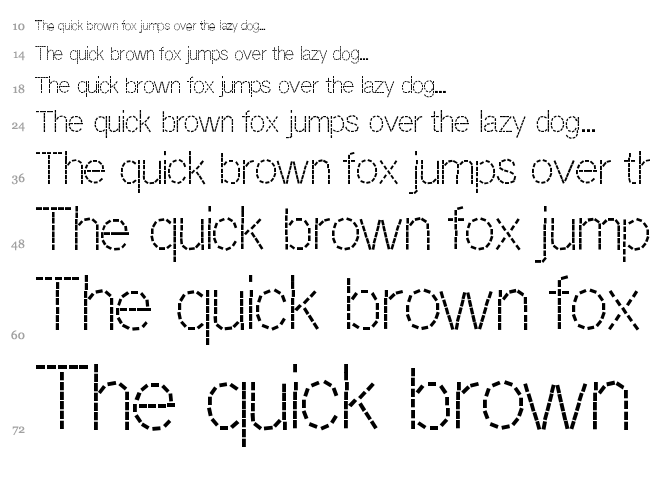 DashNess font waterfall