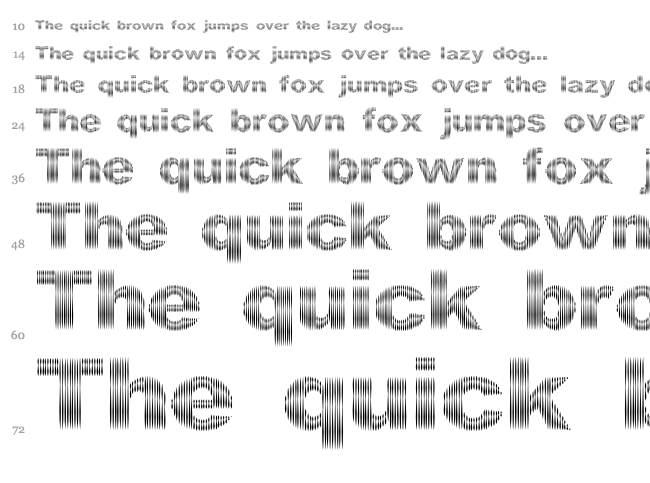 DCC Stripes font waterfall