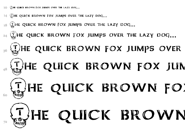 Deathhead KeltCaps font waterfall