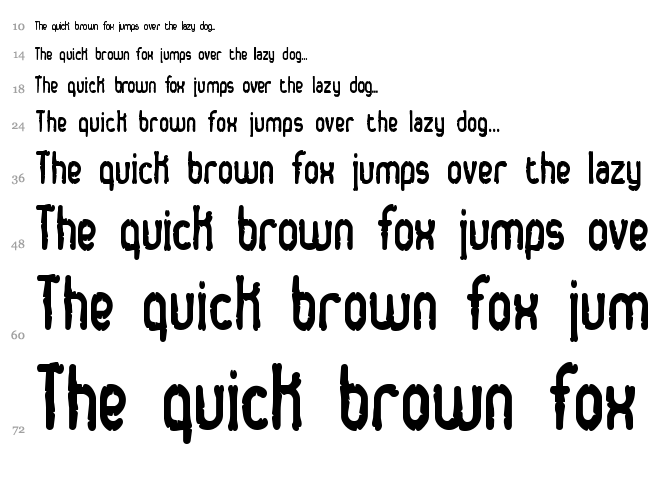 Dented font waterfall