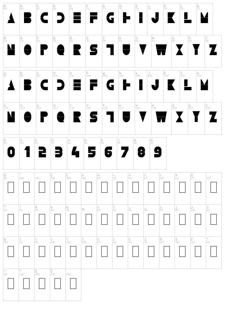 Deum font map