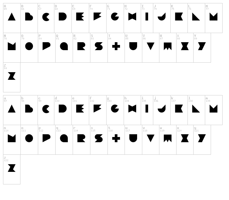 Devlose font map