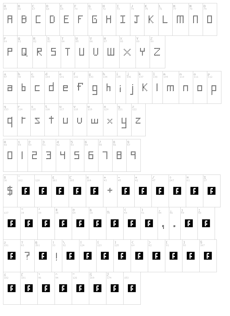 Diamond font map