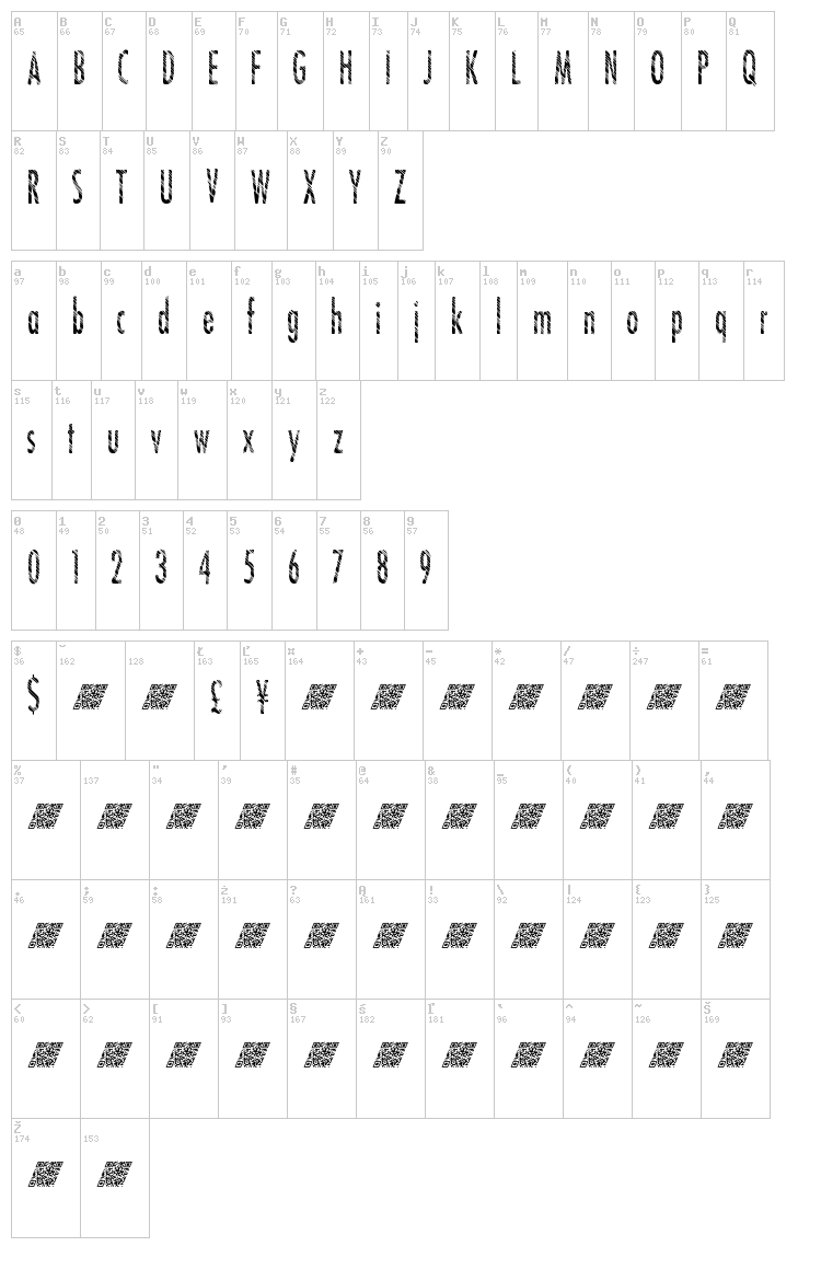 Disco Trap font map