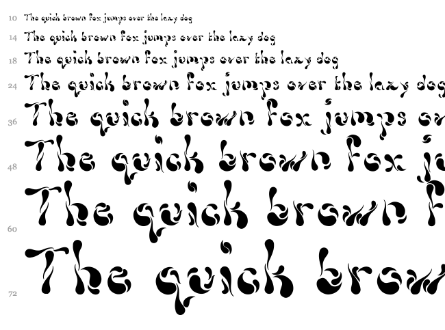 Dollop font waterfall