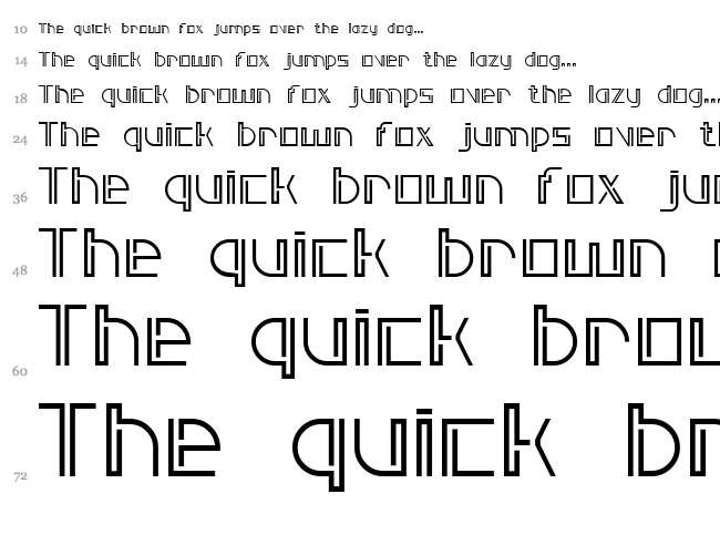 Double Line 7 font waterfall