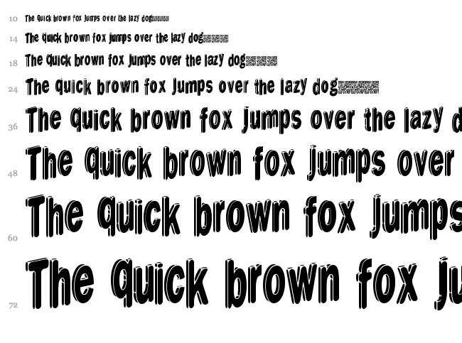 Dream Stencil font waterfall