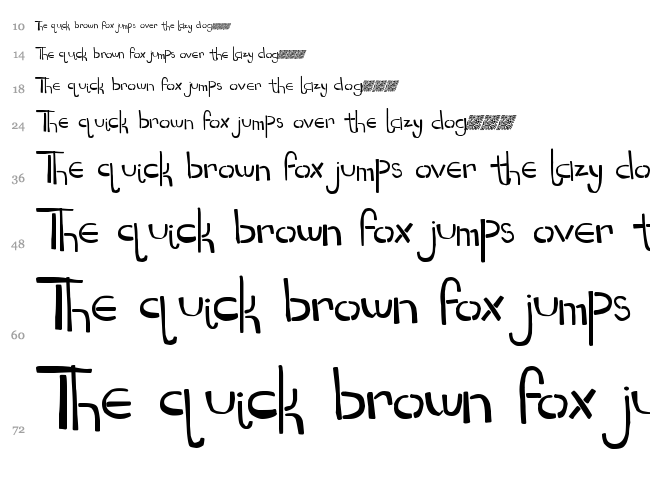 Drop Kick MB font waterfall
