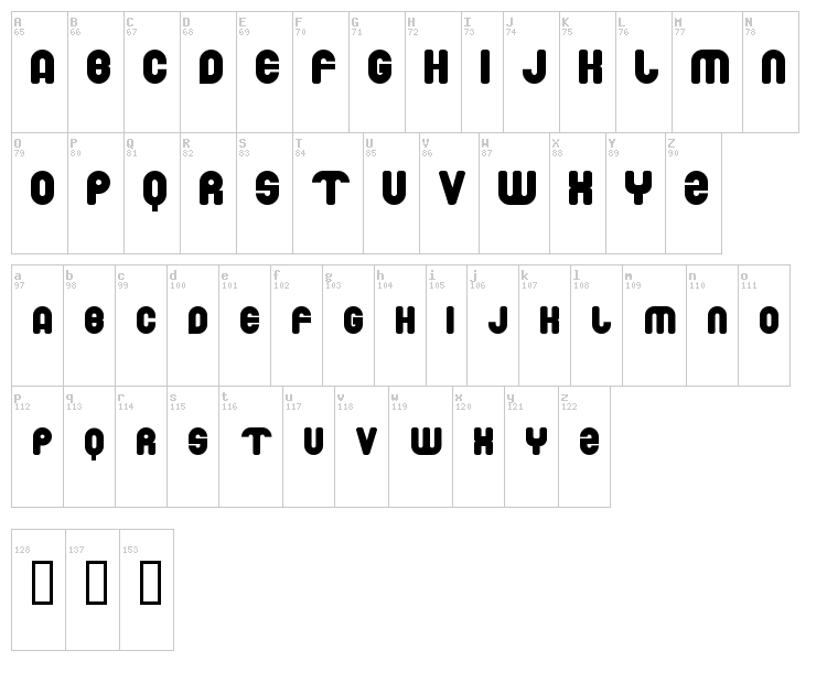 Drowing Monkey font map
