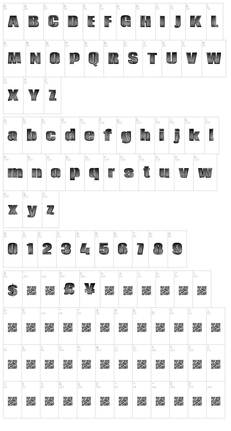 Energy Drink font map