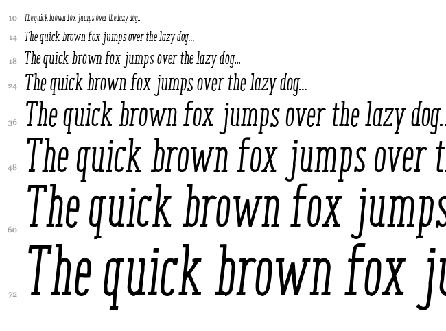 Enyo Slab font waterfall