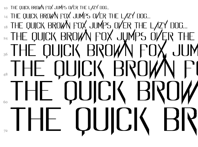 Evidence font waterfall