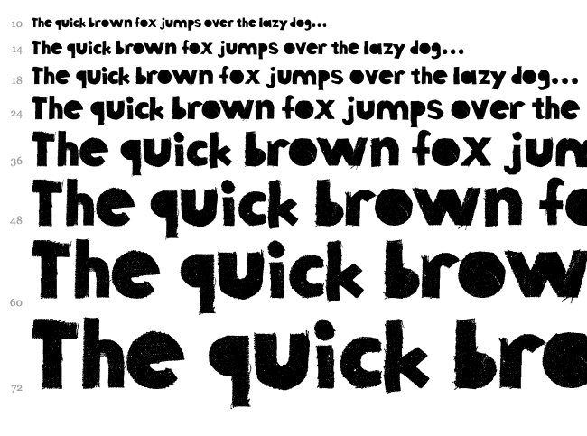 Fabric Shapes font waterfall