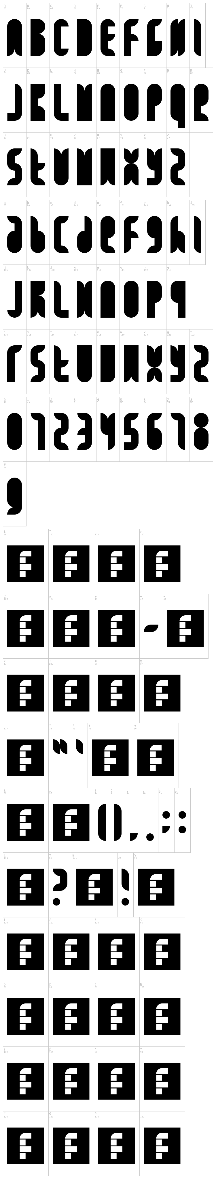 FB Catbop font map