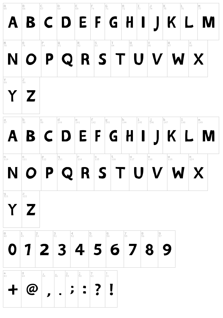 Festival Jomfruer font map