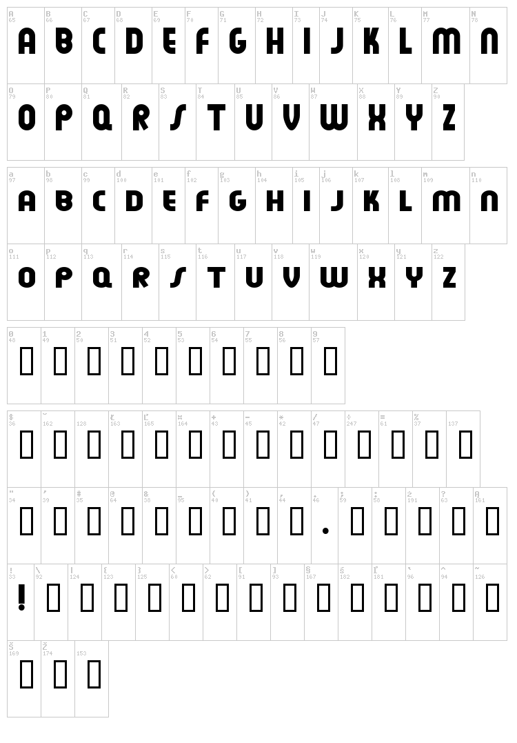 Feuerfeste font map