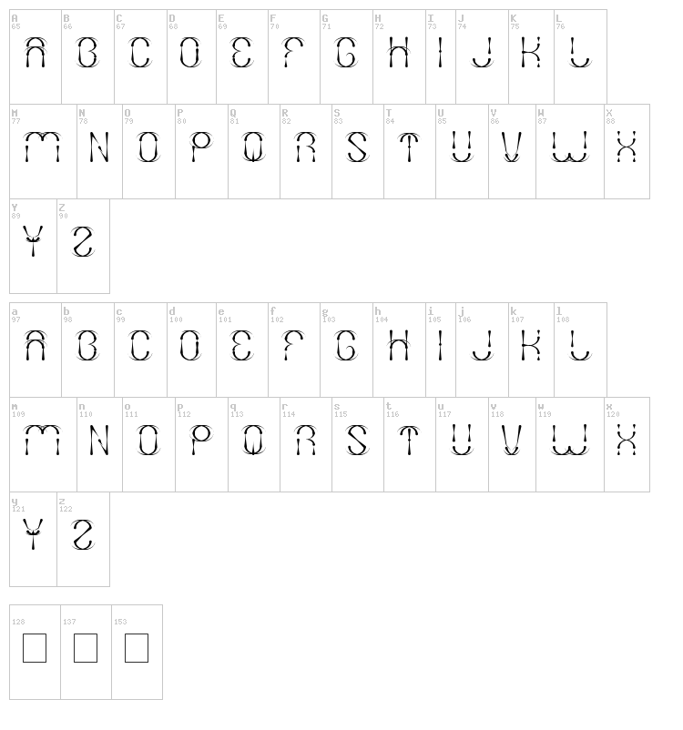 Firework font map