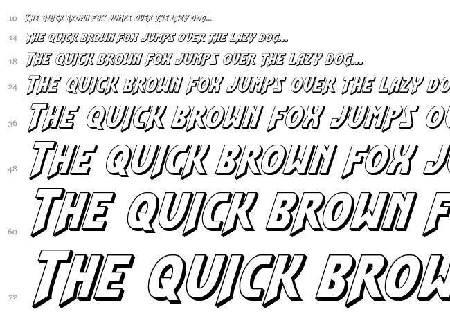 Flash Rogers font waterfall