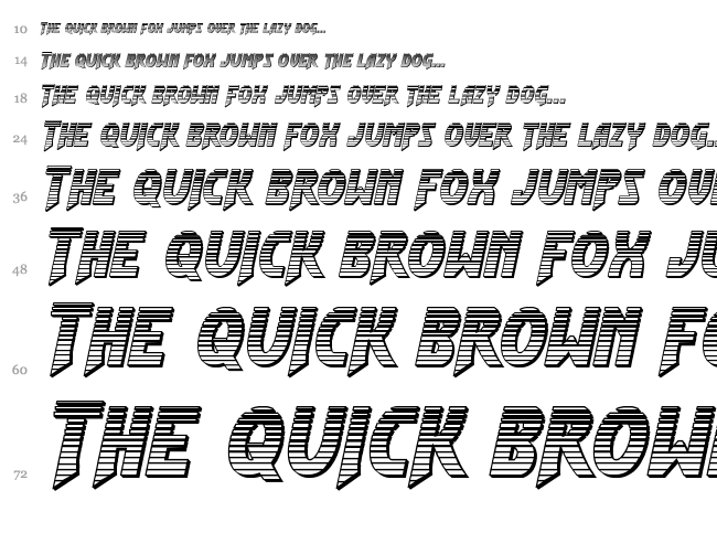 Flash Rogers font waterfall