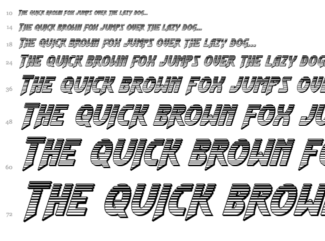 Flash Rogers font waterfall