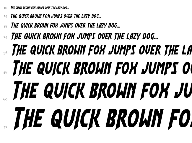 Flash Rogers font waterfall