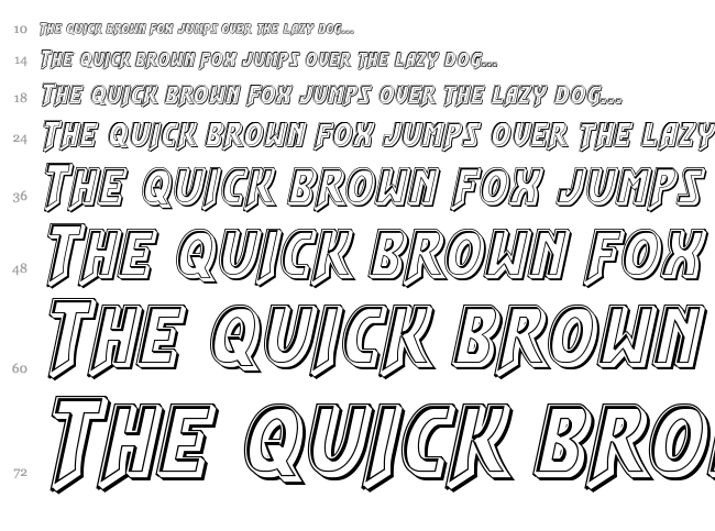 Flash Rogers font waterfall