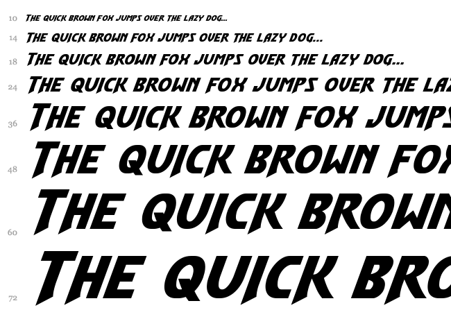 Flash Rogers font waterfall