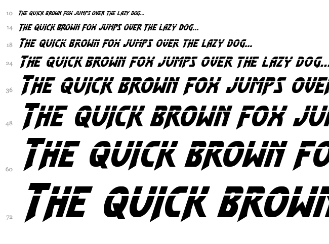 Flash Rogers font waterfall