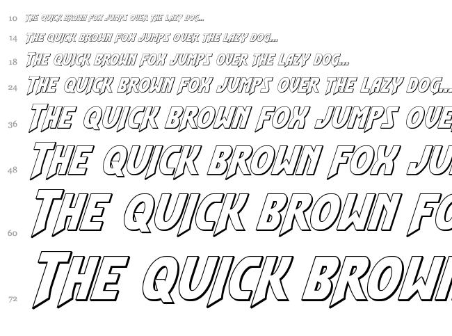 Flash Rogers font waterfall