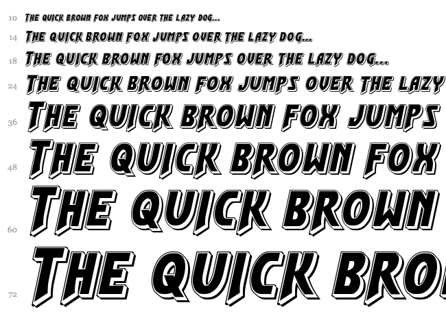 Flash Rogers font waterfall