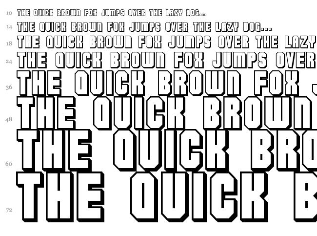 Flashback V3 font waterfall