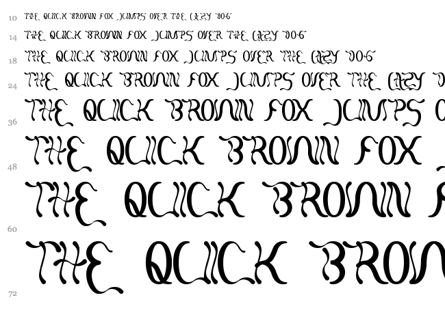 Flattered font waterfall