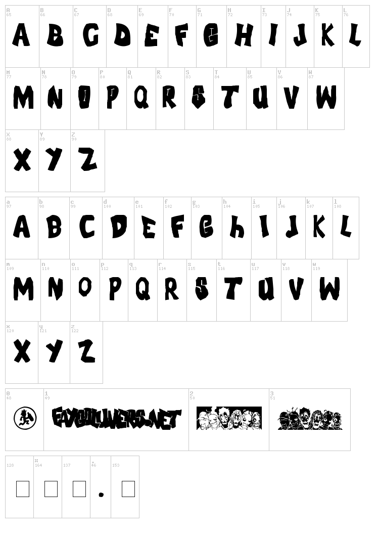 FLH-Font font map
