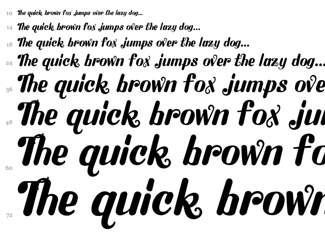 Flubby font waterfall