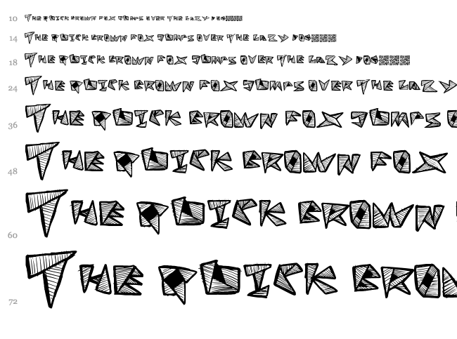 Fold Line font waterfall