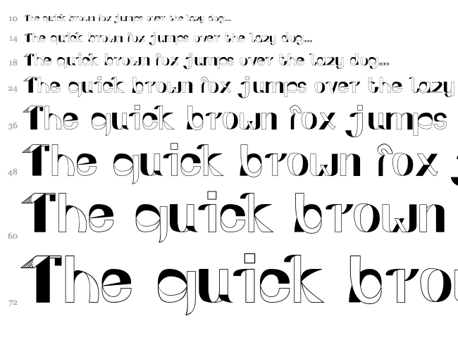 Fold Up font waterfall