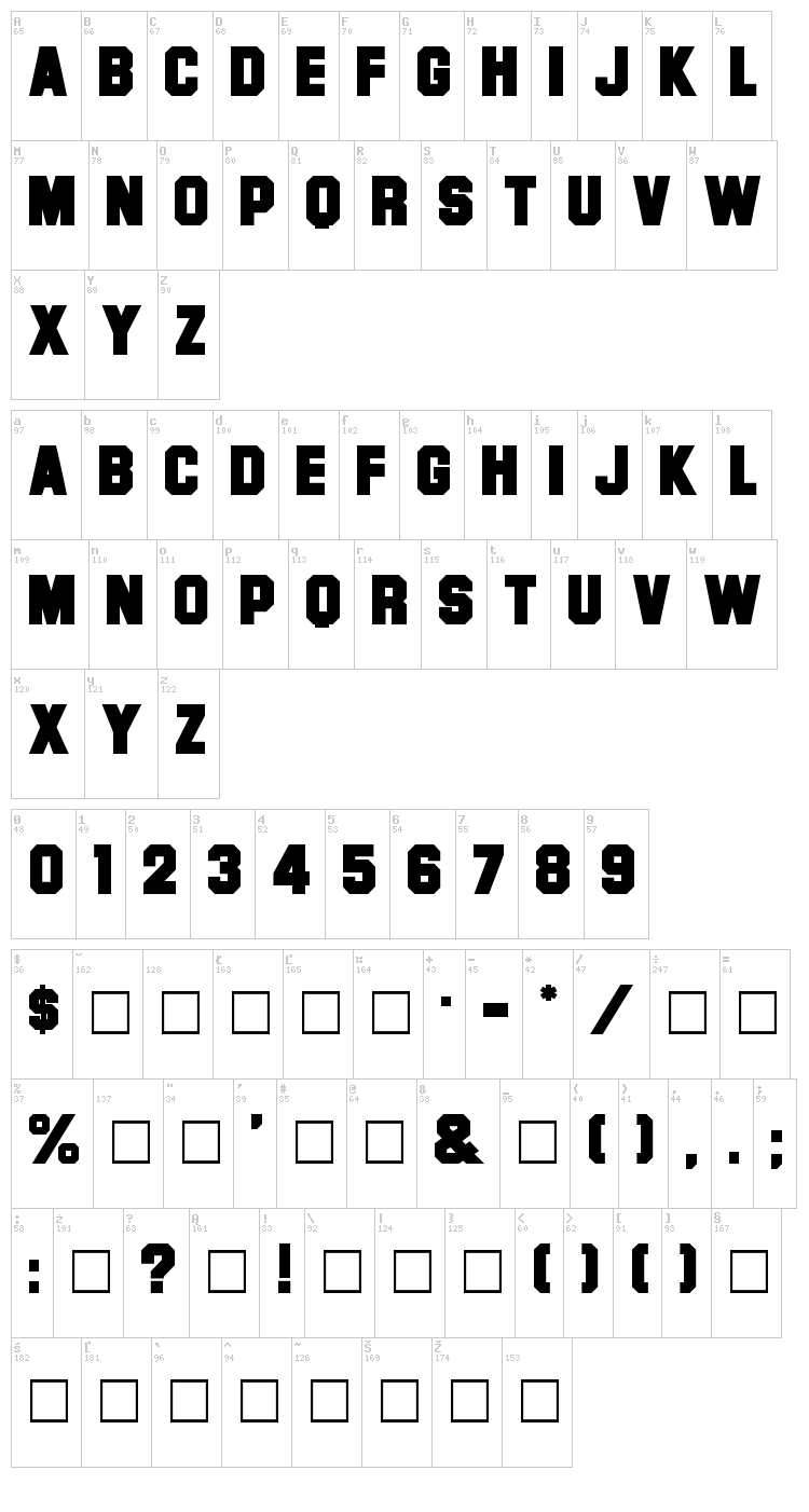 Font font map