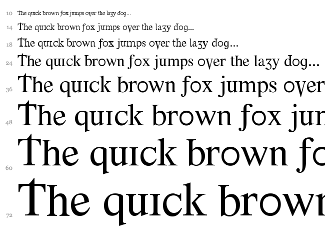 Font Error font waterfall