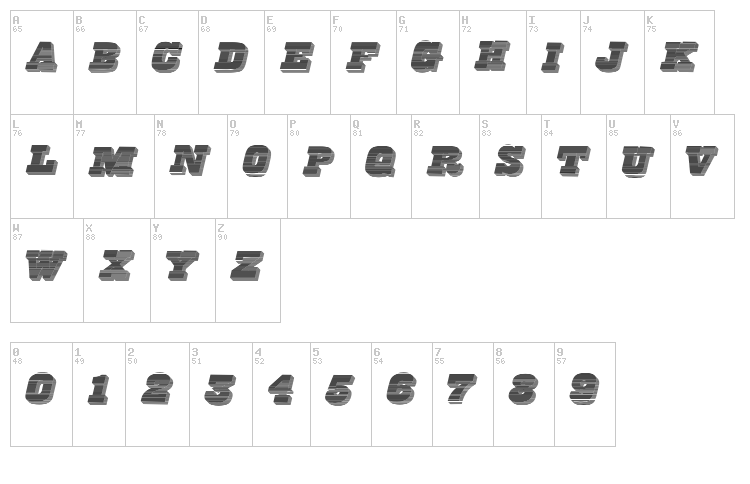 FreeLine font map