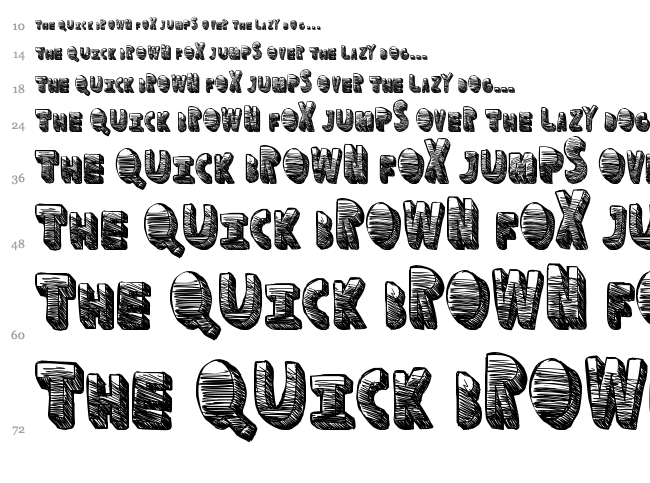 Fun Space font waterfall