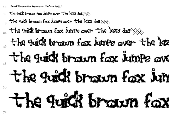 FurrySack font waterfall