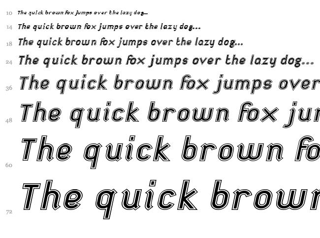 Futile Extra Italic font waterfall