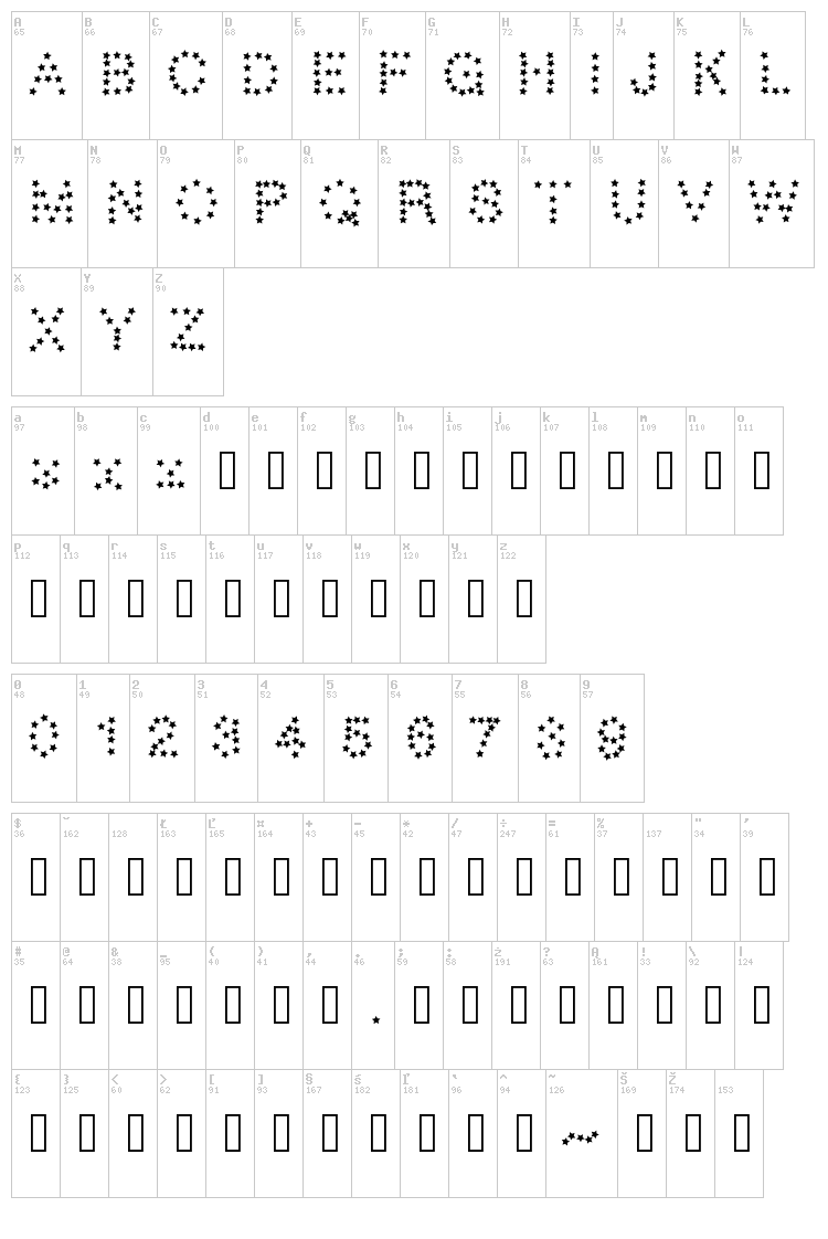 Gaelle Star font map
