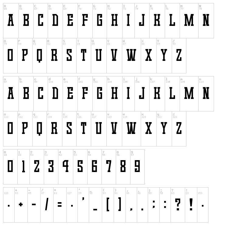 Game Continue 02 font map
